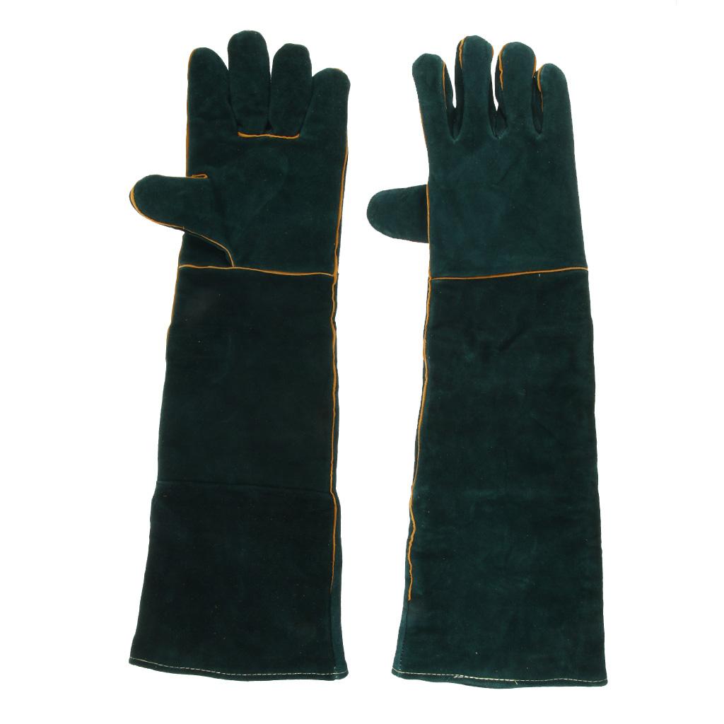 60cm Long Cowhide Welding Protective Gloves Hand Cover, provides good mix of durability, dexterity, abrasion resistance