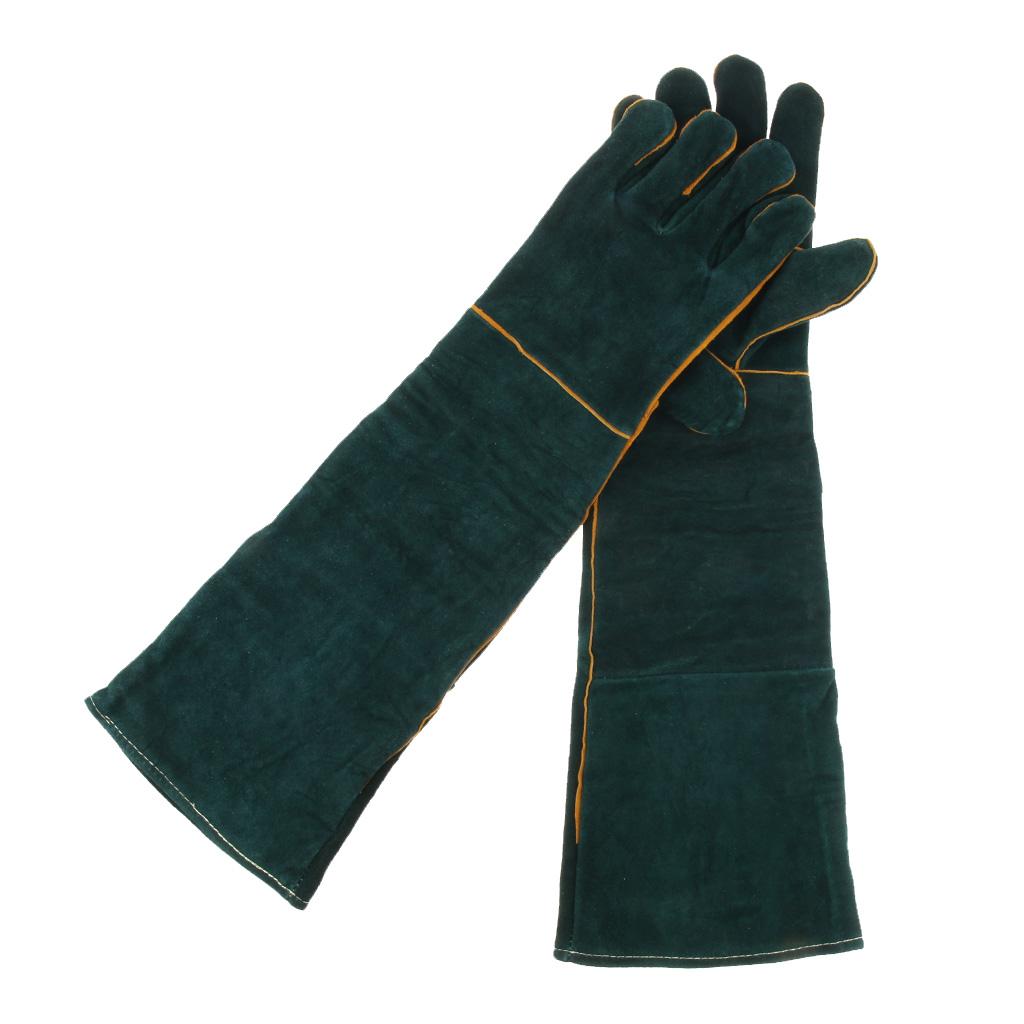 60cm Long Cowhide Welding Protective Gloves Hand Cover, provides good mix of durability, dexterity, abrasion resistance