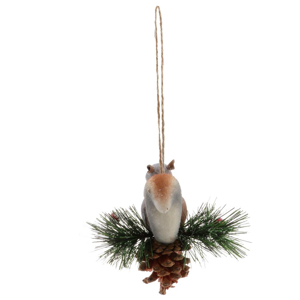 Artificial Squirrel Hanging Pendant For Home Christmas Xmas Party Dec Grey