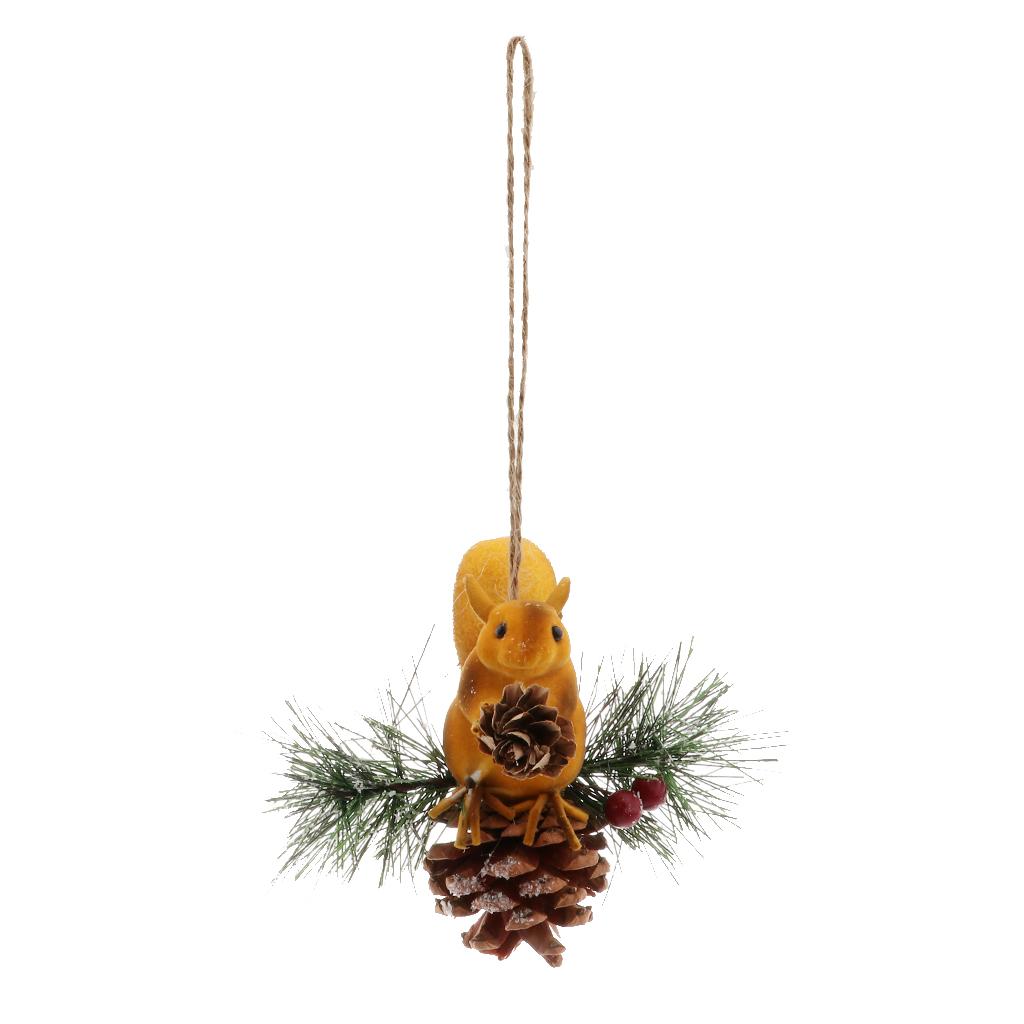 Artificial Squirrel Hanging Pendant For Home Christmas Xmas Party Dec Yellow