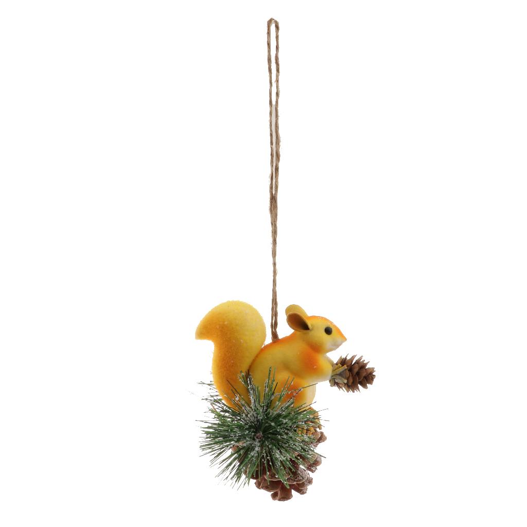 Artificial Squirrel Hanging Pendant For Home Christmas Xmas Party Dec Brown