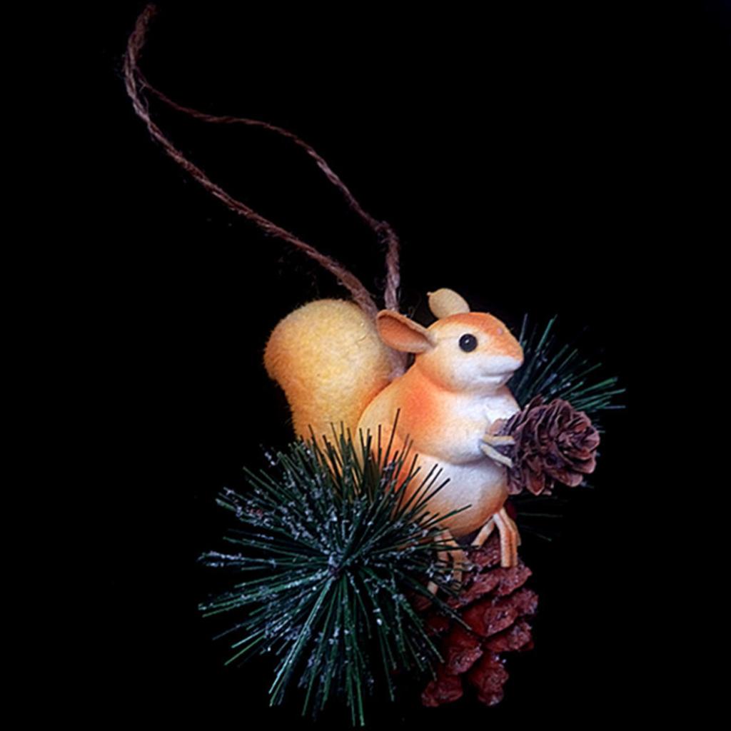 Artificial Squirrel Hanging Pendant For Home Christmas Xmas Party Dec Brown