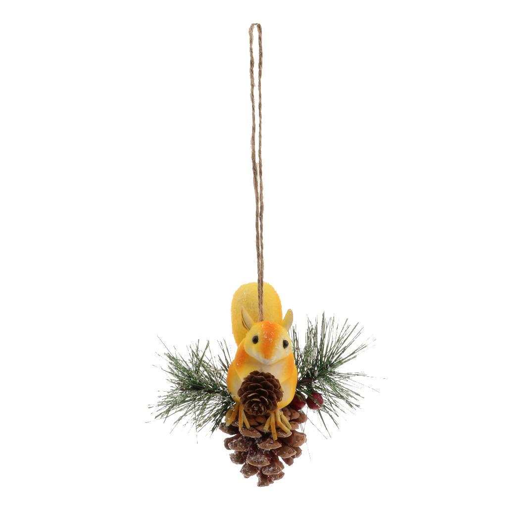 Artificial Squirrel Hanging Pendant For Home Christmas Xmas Party Dec Brown