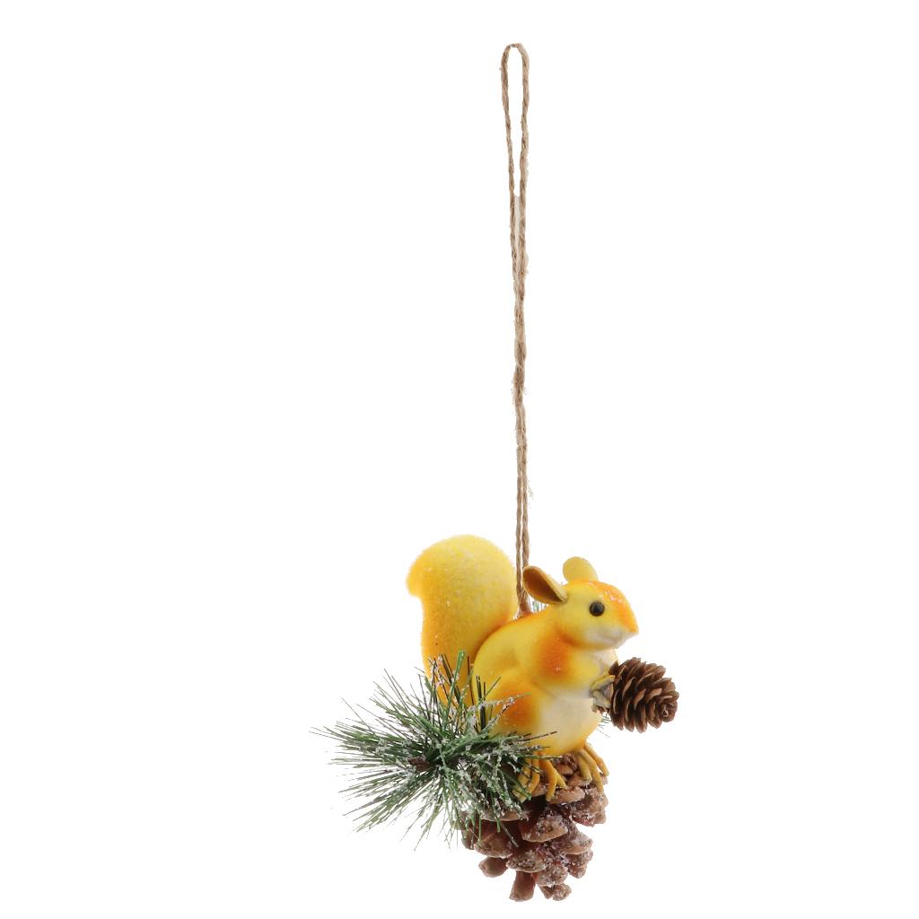 Artificial Squirrel Hanging Pendant For Home Christmas Xmas Party Dec Brown