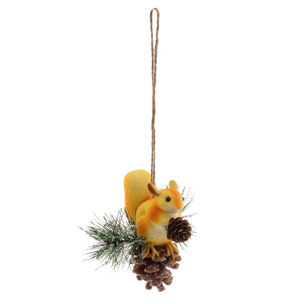 Artificial Squirrel Hanging Pendant For Home Christmas Xmas Party Dec Brown