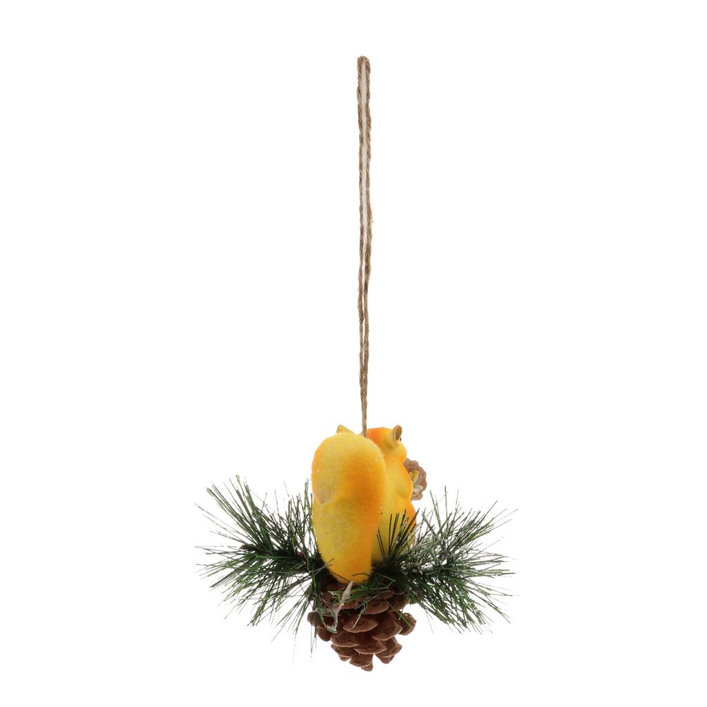 Artificial Squirrel Hanging Pendant For Home Christmas Xmas Party Dec Brown