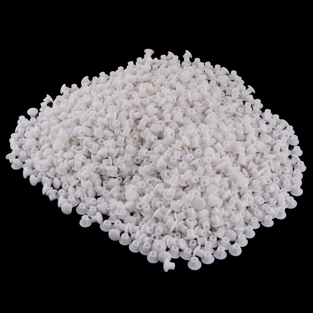 1000x Plastic Hole Plug Furniture Hinge Hole Cover Blanking Cap 5MM  White A