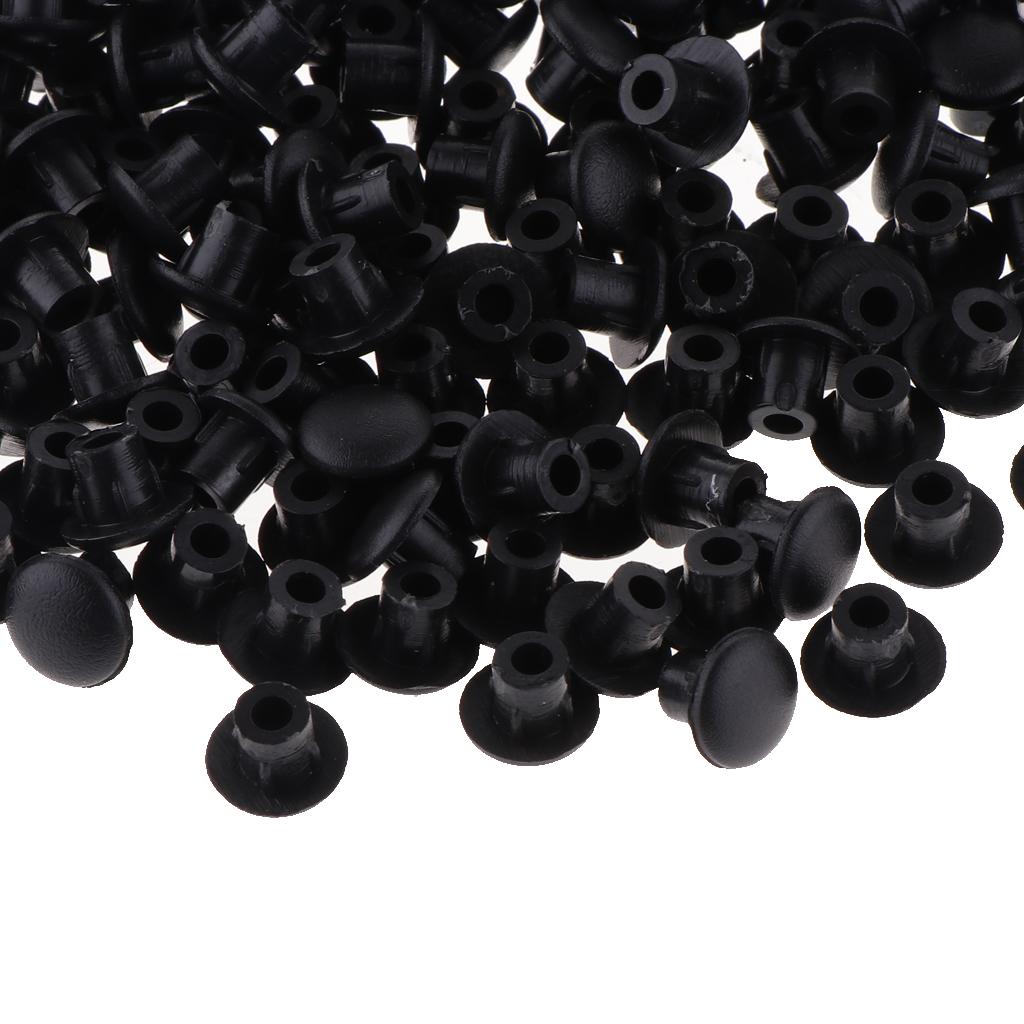 1000x Plastic Hole Plug Furniture Hinge Hole Cover Blanking Cap 5MM  Black