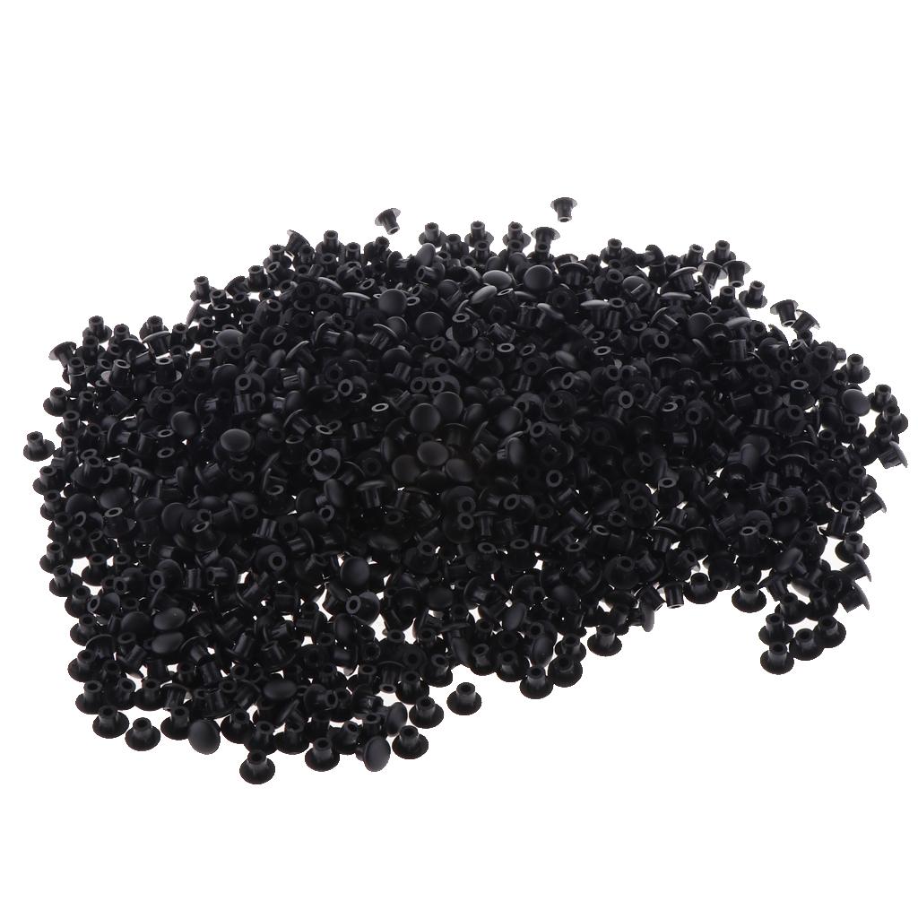 1000x Plastic Hole Plug Furniture Hinge Hole Cover Blanking Cap 5MM  Black