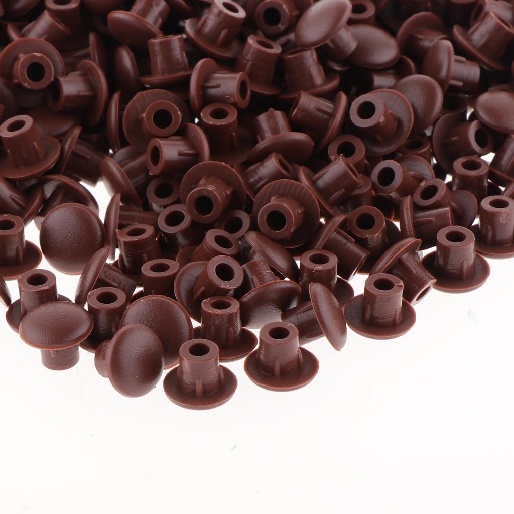 1000x Plastic Hole Plug Furniture Hinge Hole Cover Blanking Cap 5MM  Brown