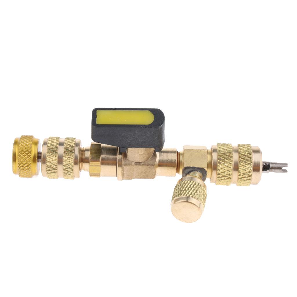 Valve Core Remover with Dual Size SAE 1/4&5/16 Port HVAC Installer Tool Set