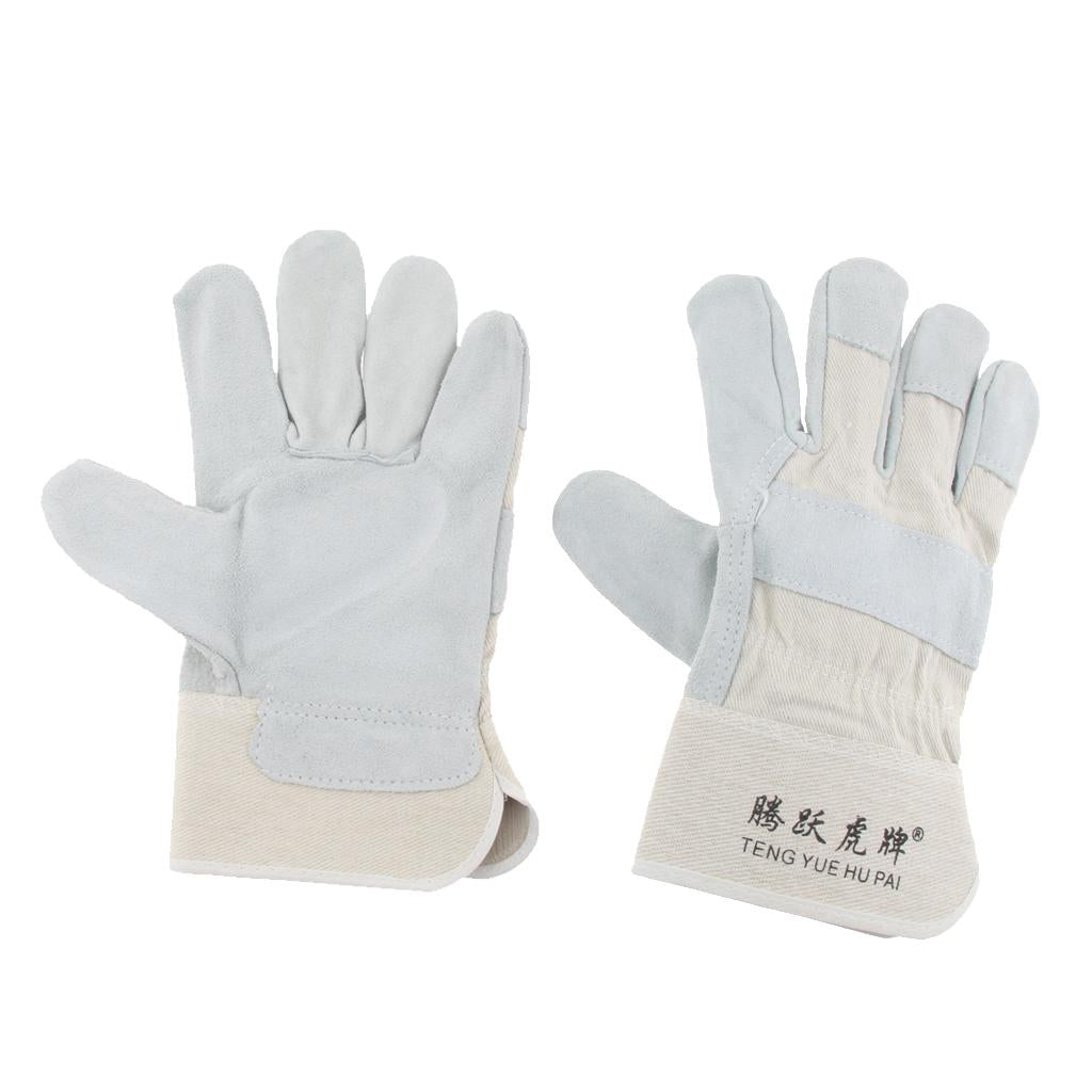 Leather & Canvas Welding Protective Gloves Hand Cover, provides good mix of durability, dexterity, abrasion resistance