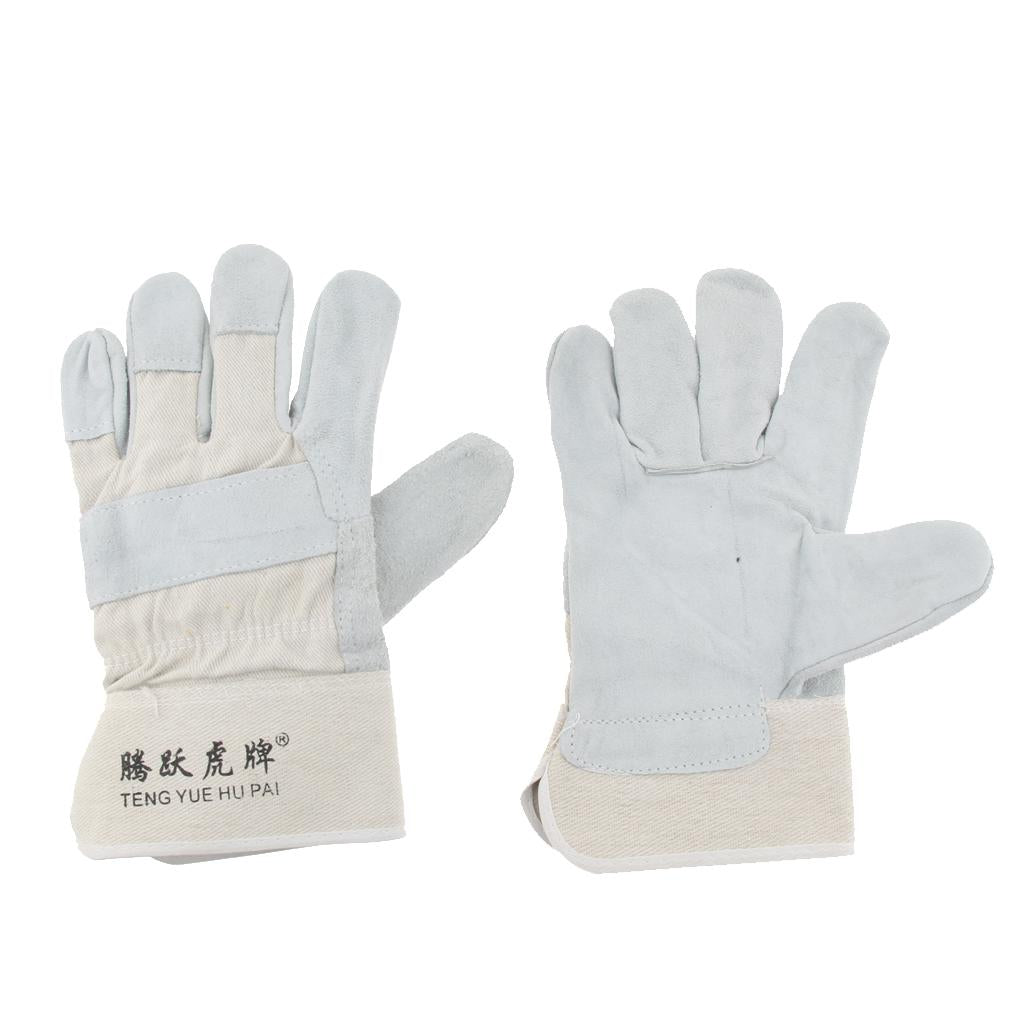 Leather & Canvas Welding Protective Gloves Hand Cover, provides good mix of durability, dexterity, abrasion resistance