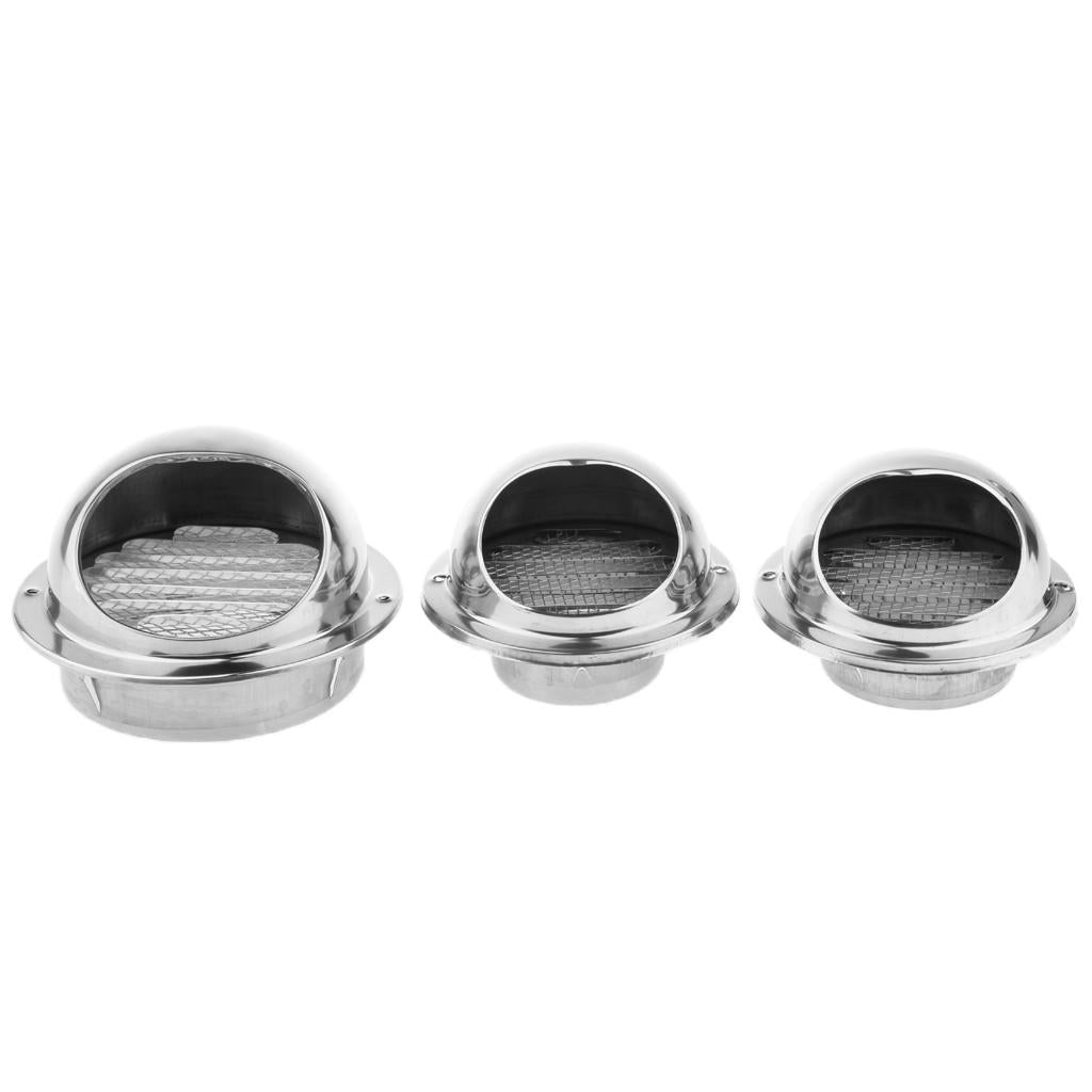 Stainless Steel Thickened Round Wall Air Vent Ducting Louver Cover 80mm