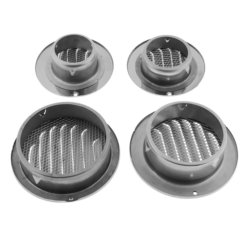 Stainless Steel Wall Ceiling Round Air Vent Grille Cover Ventilation Ducting 80mm