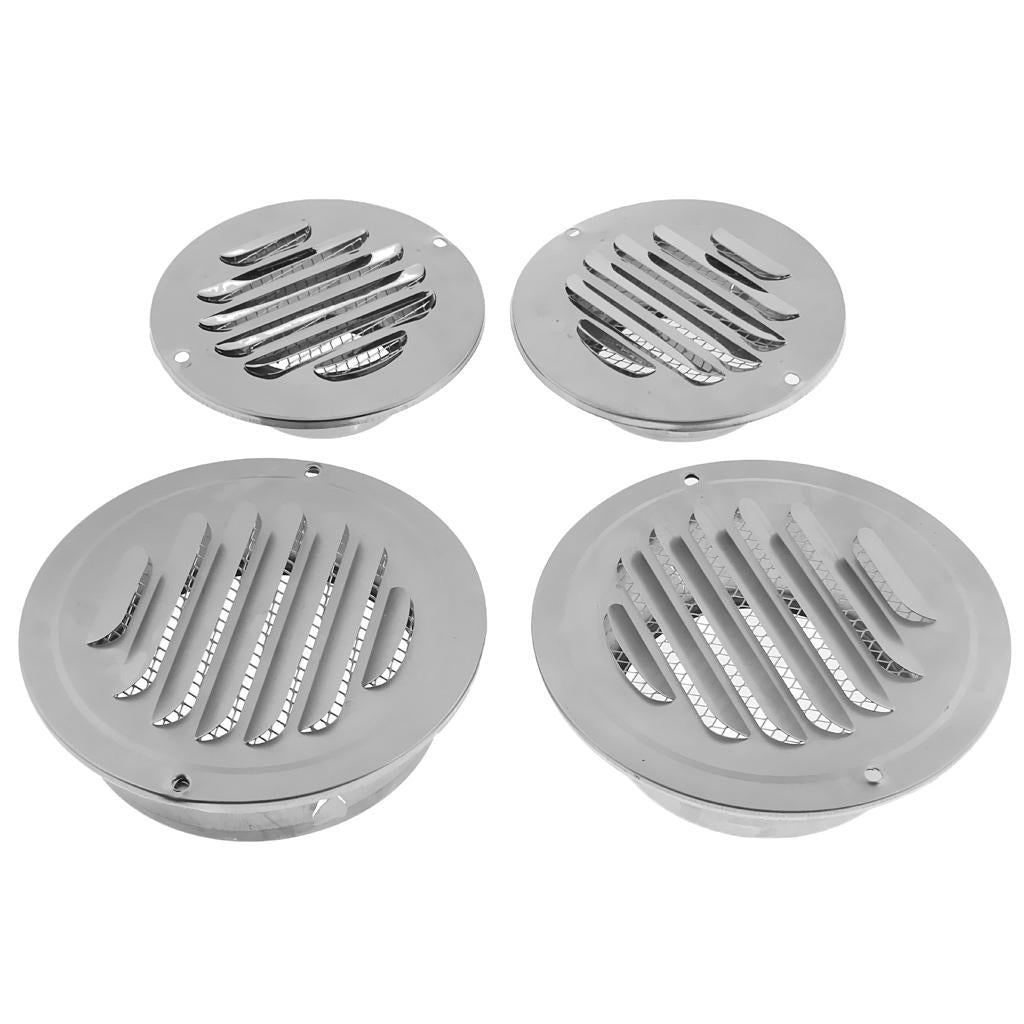 Stainless Steel Wall Ceiling Round Air Vent Grille Cover Ventilation Ducting 80mm