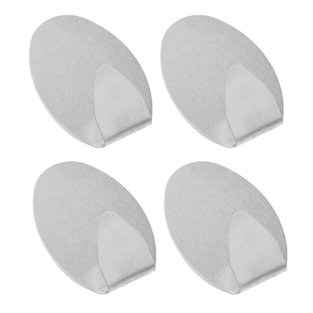 4Pcs Self Adhesive Bathroom Wall Door Stainless Steel Holder Hook Hanger B