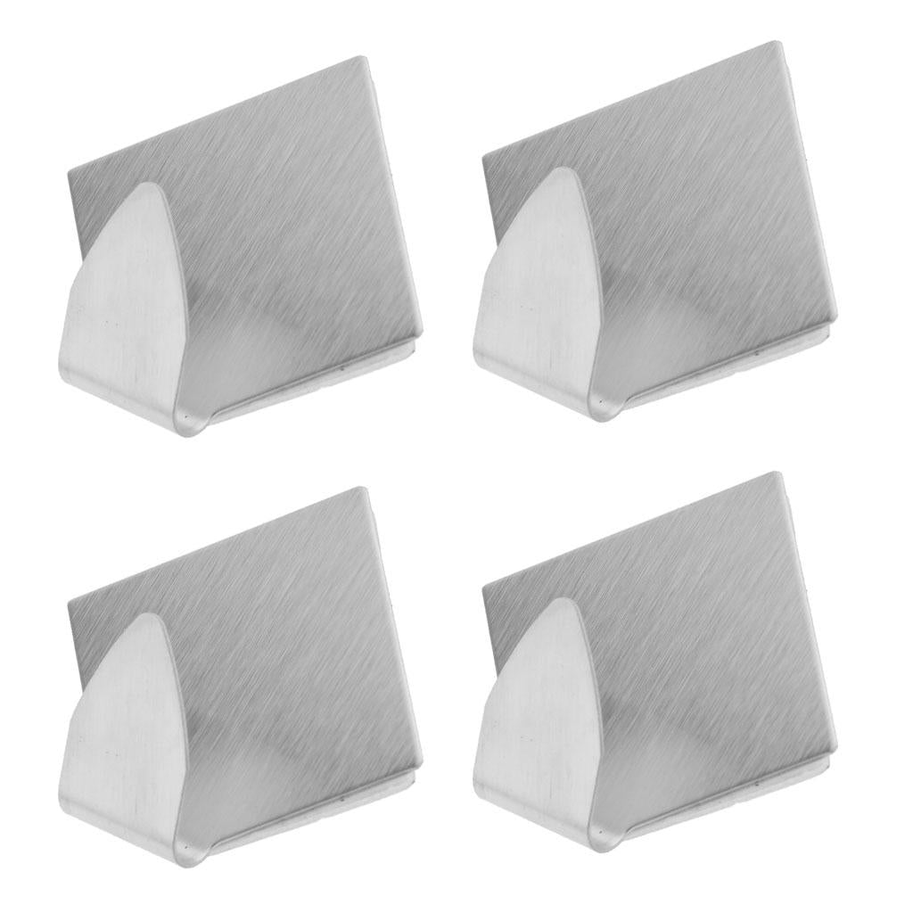 4Pcs Self Adhesive Bathroom Wall Door Stainless Steel Holder Hook Hanger C