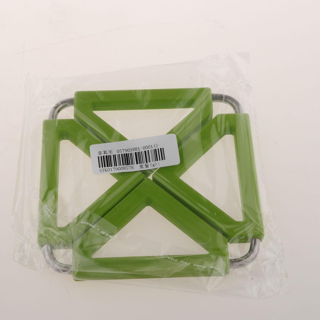 Foldable Hot Pan Pot Holder Stand Trivet Table Mat Pad Home Kitchen Green