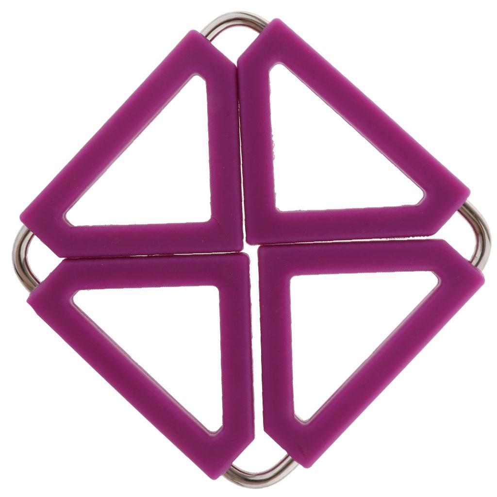 Foldable Hot Pan Pot Holder Stand Trivet Table Mat Pad Home Kitchen Purple