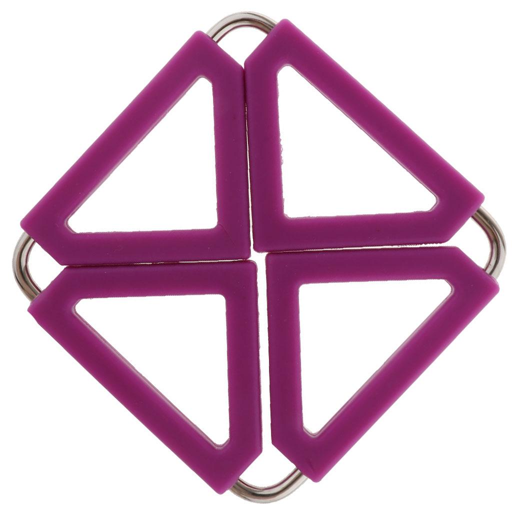 2xFoldable Hot Pan Pot Holder Stand Trivet Table Mat Pad Home Kitchen Purple