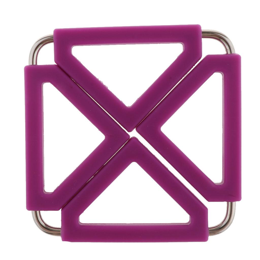 Foldable Hot Pan Pot Holder Stand Trivet Table Mat Pad Home Kitchen Purple