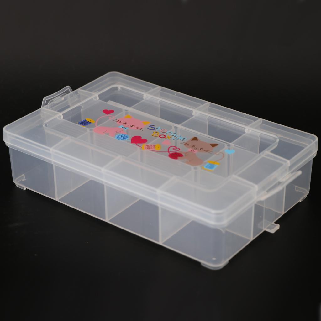 Clear Plastic Jewelry Box Storage Organizer Container 12 Grids Small