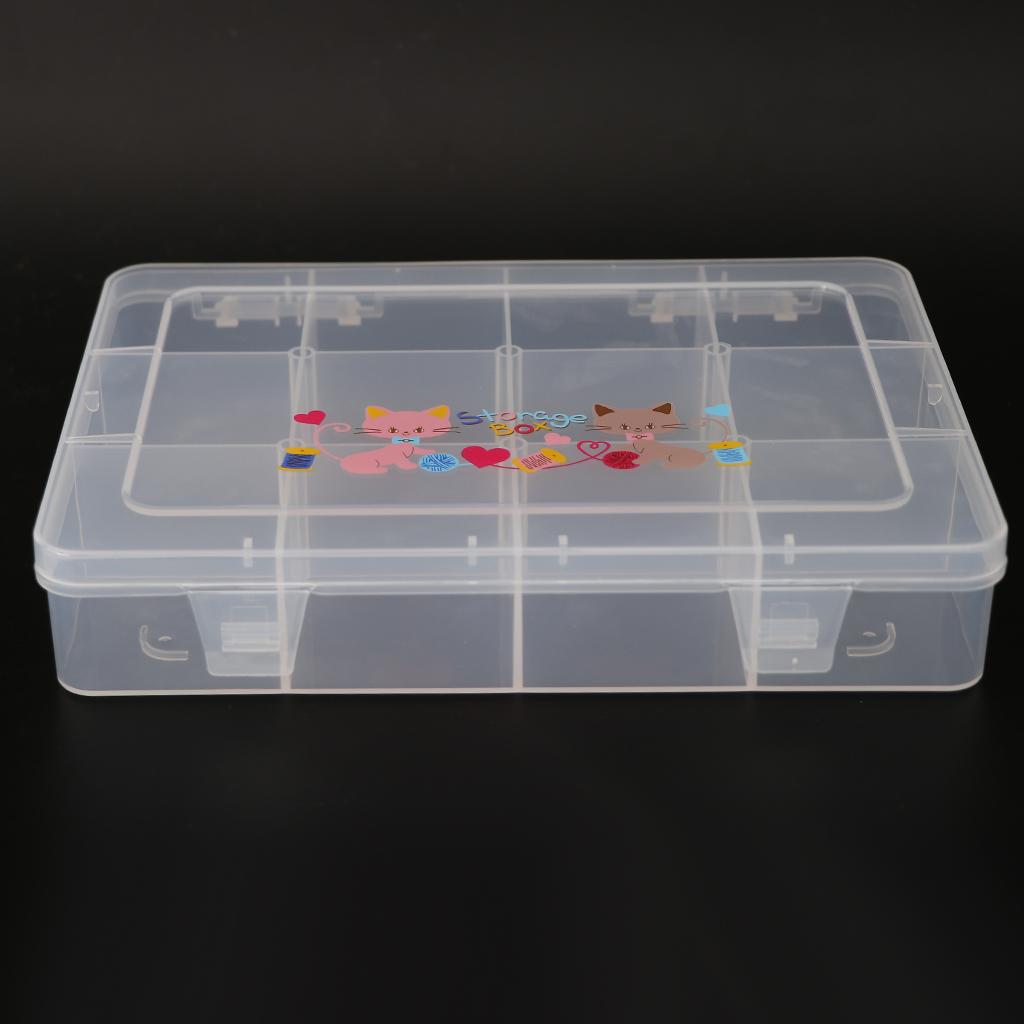 Clear Plastic Jewelry Box Storage Organizer Container 12 Grids Large