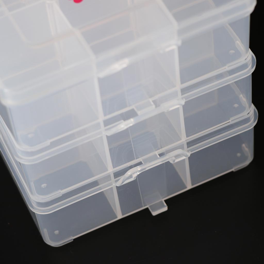 Clear Plastic Jewelry Box Storage Organizer Container 3-Tier 36 Grids