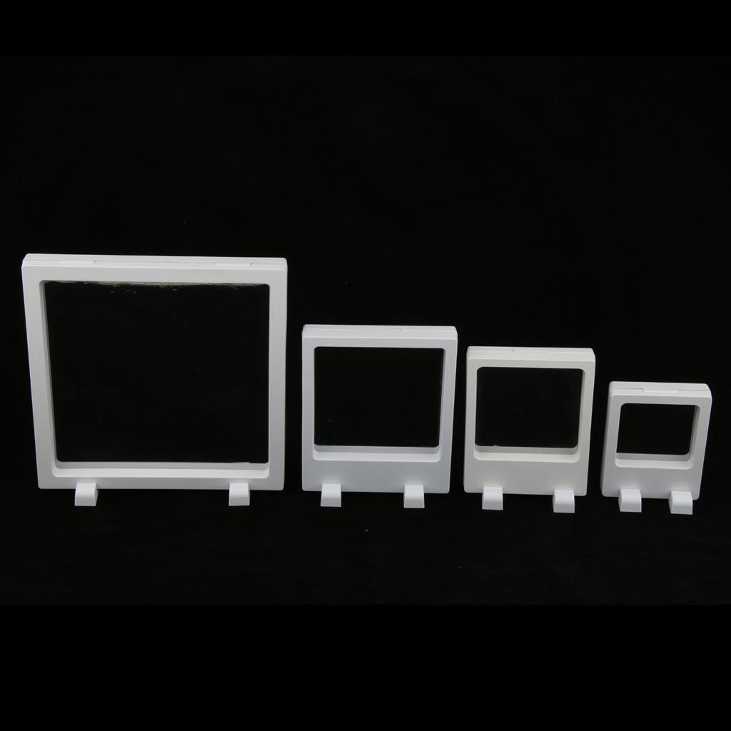 3D Floating Jewelry Display Frame Case Box Stand Rack Holder, White 9x23cm