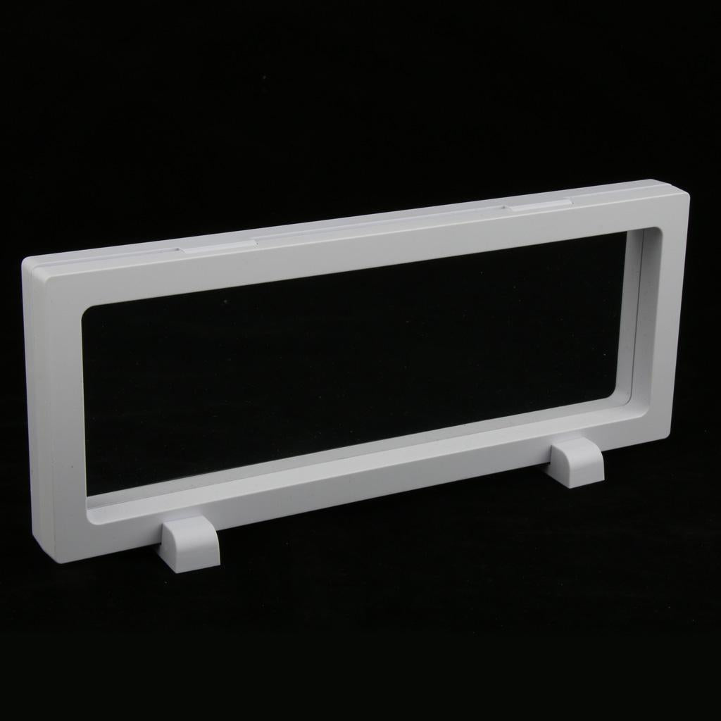 3D Floating Jewelry Display Frame Case Box Stand Rack Holder, White 9x23cm