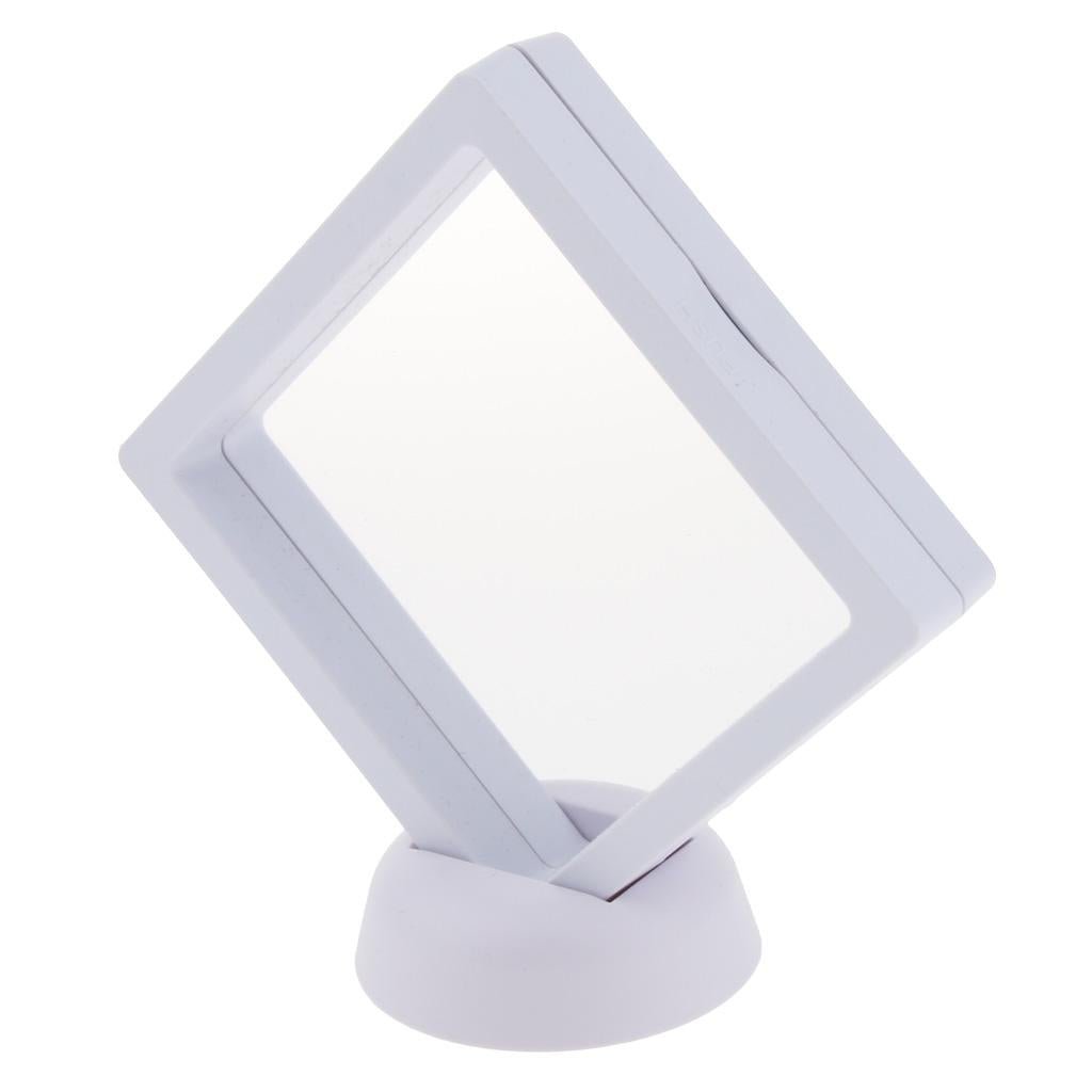 3D Floating Jewelry Display Frame Case Box Stand Rack Holder White 11x11cm