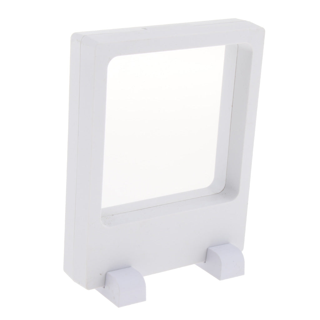 3D Floating Jewelry Display Frame Case Box Stand Rack Holder, White 11x9cm