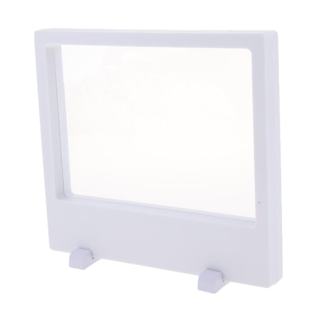 1Piece 3D Floating Jewelry Display Frame Case Box Coin Display Stand Rack, White, Durable