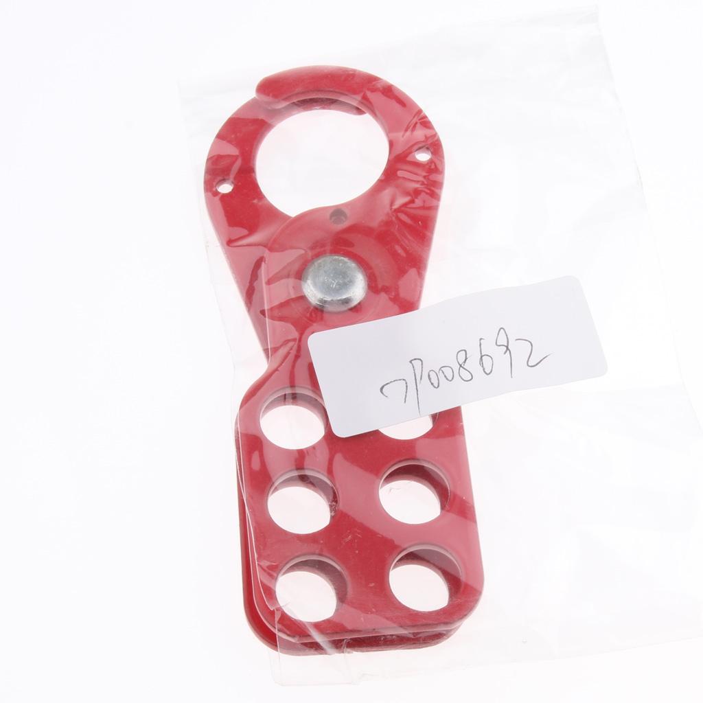 Lockout Tagout Hasp with PE Coated Handle, Holds up to 6 Padlocks, 1'' Jaw