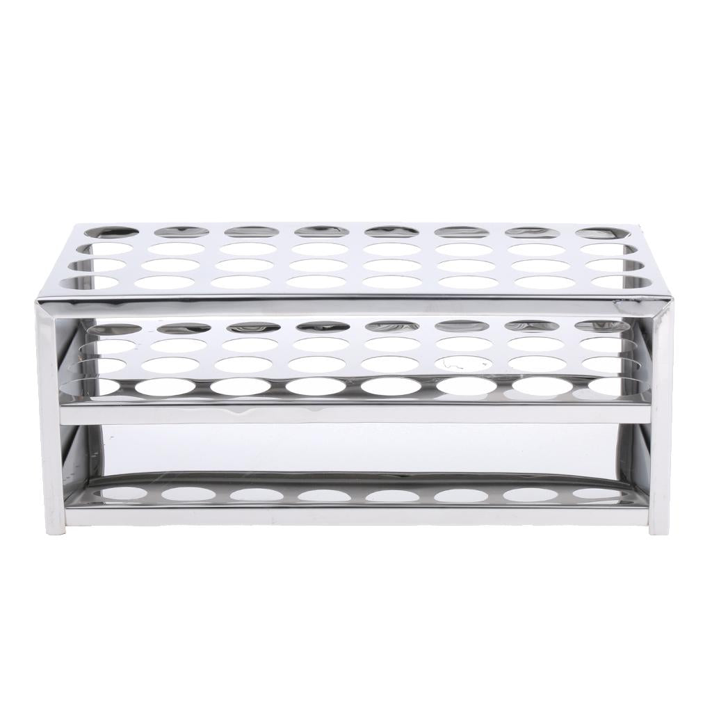 Stainless Steel Test Tube Rack Stand Holder Anti Acid Laboratory Use 32Holes