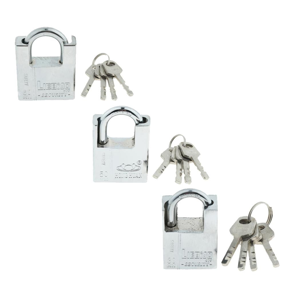 Small Metal Padlock Mini Brass Tiny Box Travel Locks Keyed Jewelry 4 Key 60mm