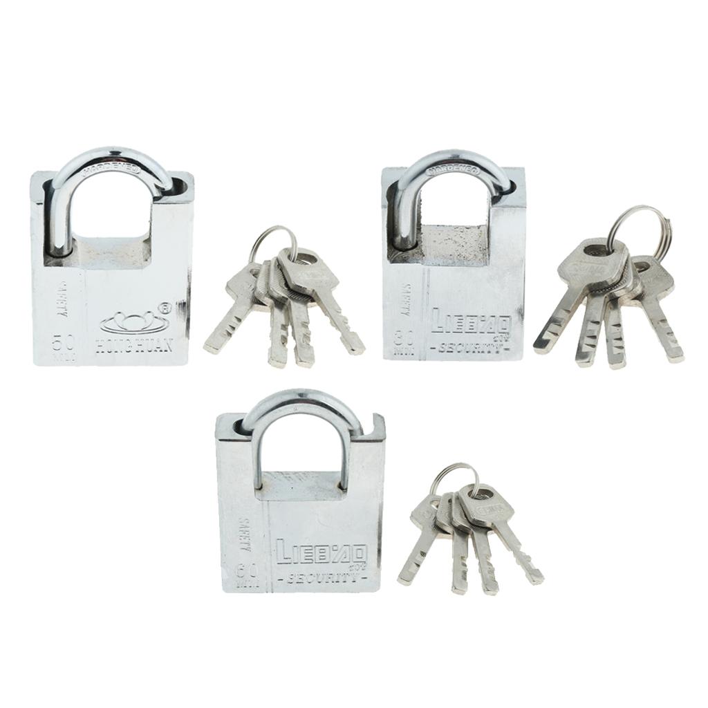 Small Metal Padlock Mini Brass Tiny Box Travel Locks Keyed Jewelry 4 Key 60mm