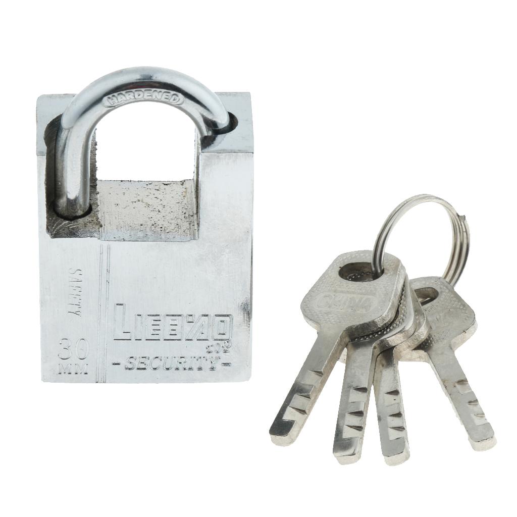 Small Metal Padlock Mini Brass Tiny Box Travel Locks Keyed Jewelry 4 Key 30mm