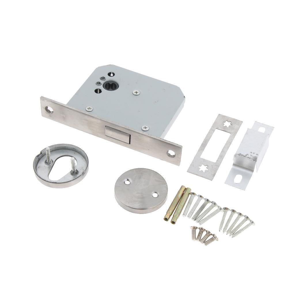 Invisible Passage Entry Fire Door Lock Silver w/ Keys Steel Cylinder