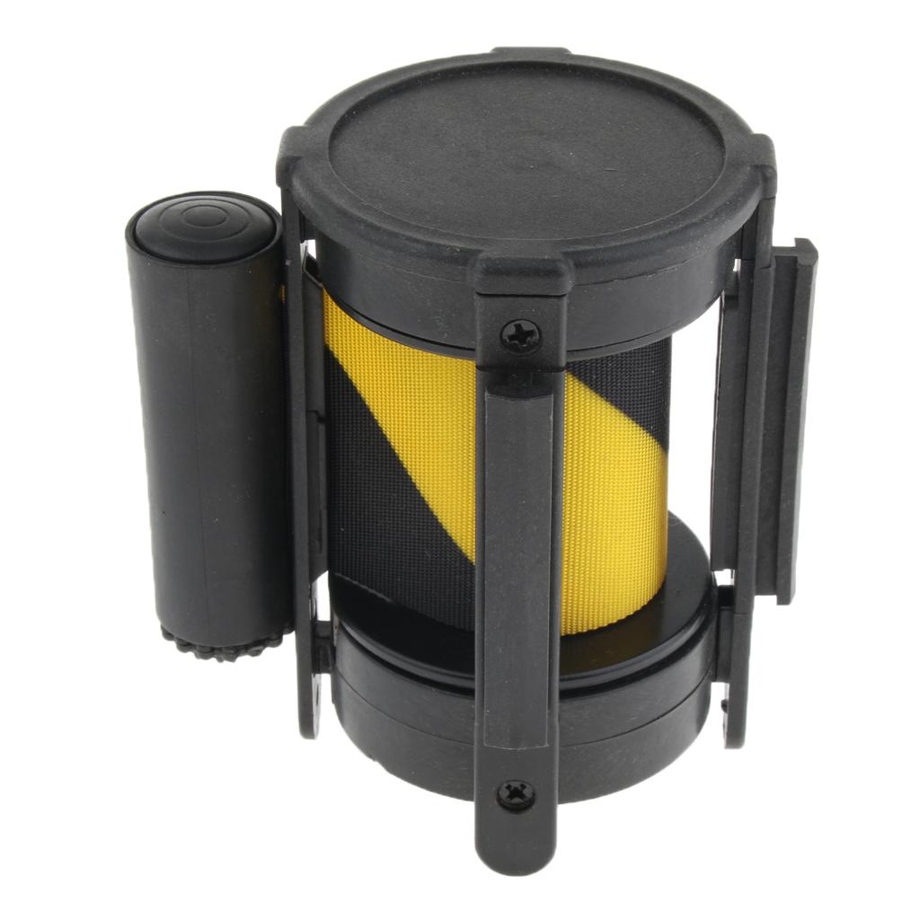 Stanchion Queue Barrier Extended Retractable Belt 2m Yellow Black Stripes