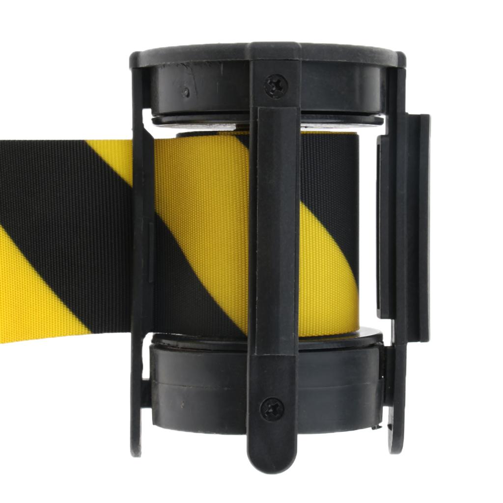 Stanchion Queue Barrier Crowd Control Retractable Black and Yellow