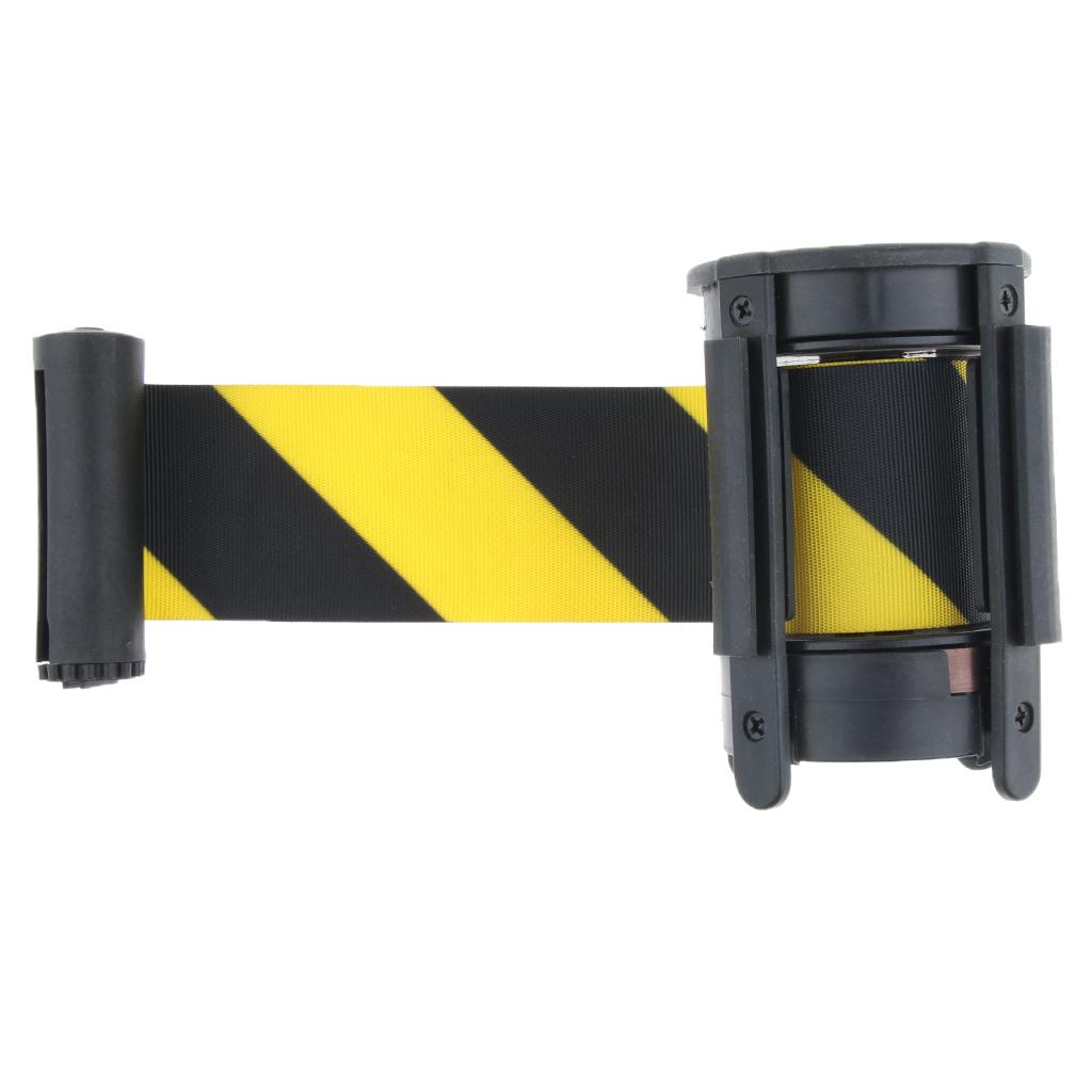 Stanchion Queue Barrier Crowd Control Retractable Black and Yellow