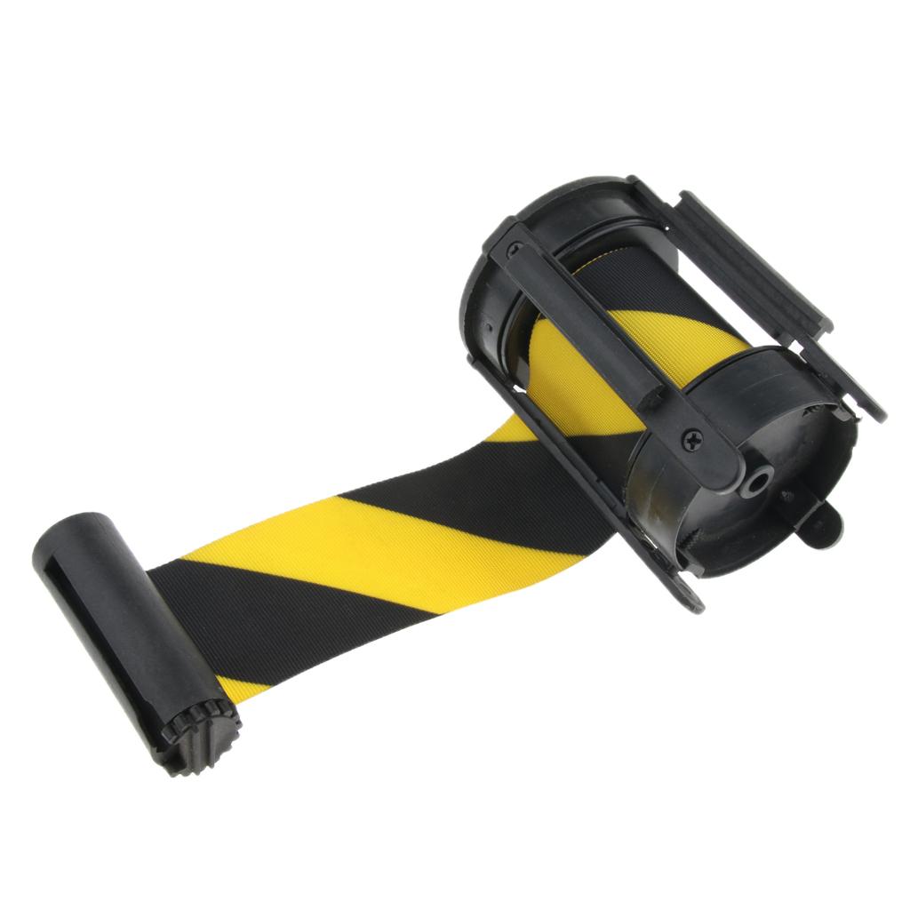 Stanchion Queue Barrier Crowd Control Retractable Black and Yellow