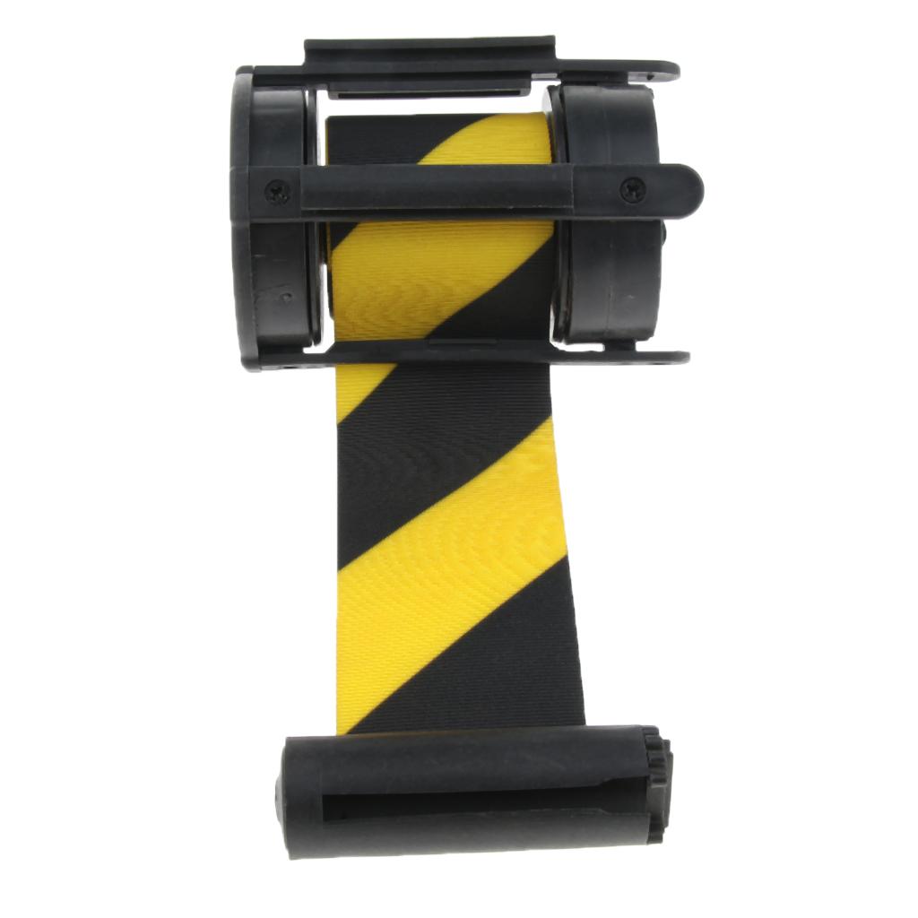 Stanchion Queue Barrier Crowd Control Retractable Black and Yellow