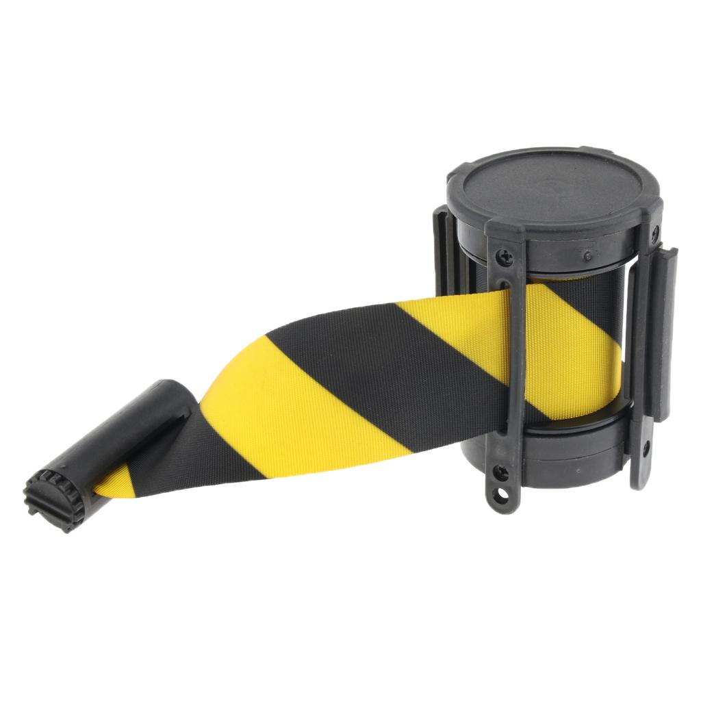 Stanchion Queue Barrier Crowd Control Retractable Black and Yellow