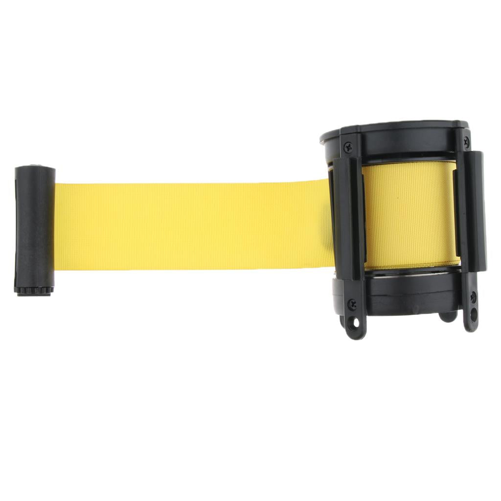 5m Retractable Stanchion Belt Crowd Queue Control Barrier Mounted Accessory Yellow