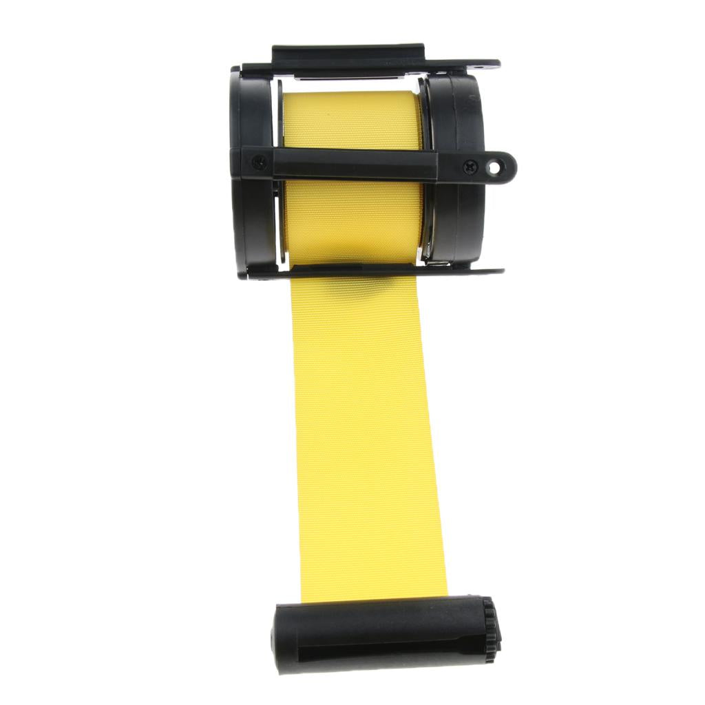 5m Retractable Stanchion Belt Crowd Queue Control Barrier Mounted Accessory Yellow