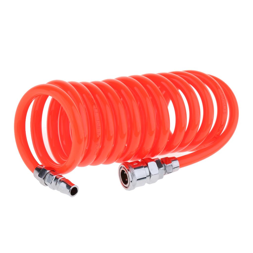 Retractable PU Recoil Air Hose Spring Tube Compressor 3Meter with Joint