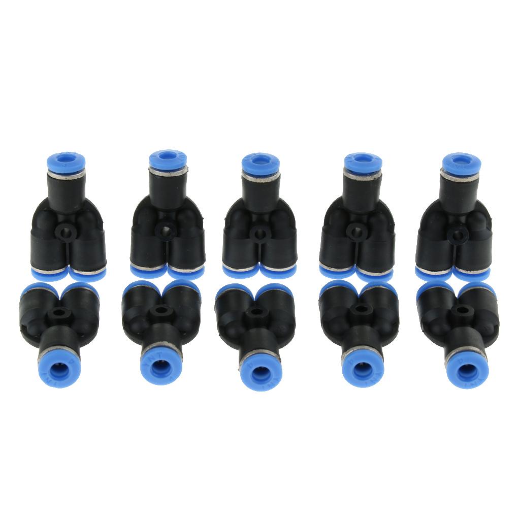 10 Pcs Push To Connect Fitting, Pneumatic Y Connector Tee Air Hose Tube 4mm